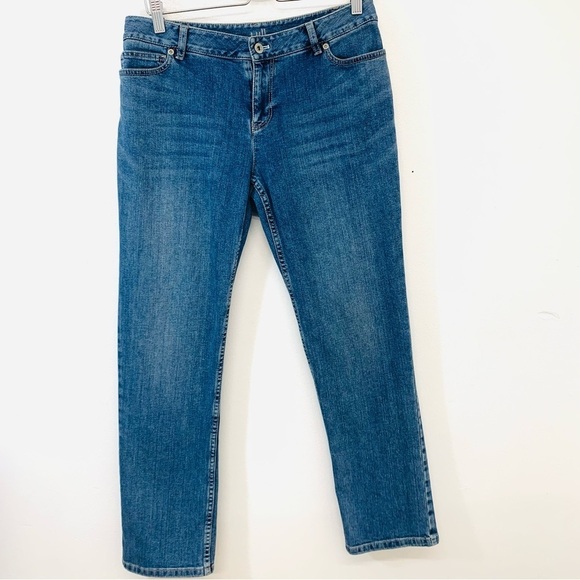 J Jill Jeans Woman Stretch 8 Petite  Low Rise Blue Pockets Straight Casual - Picture 1 of 12